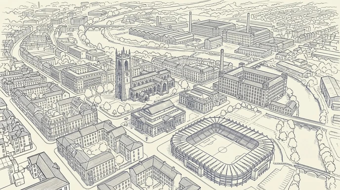 Derby skyline illustration