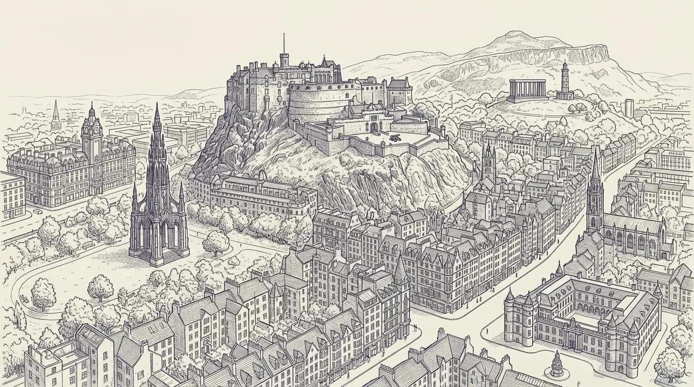 Edinburgh skyline illustration