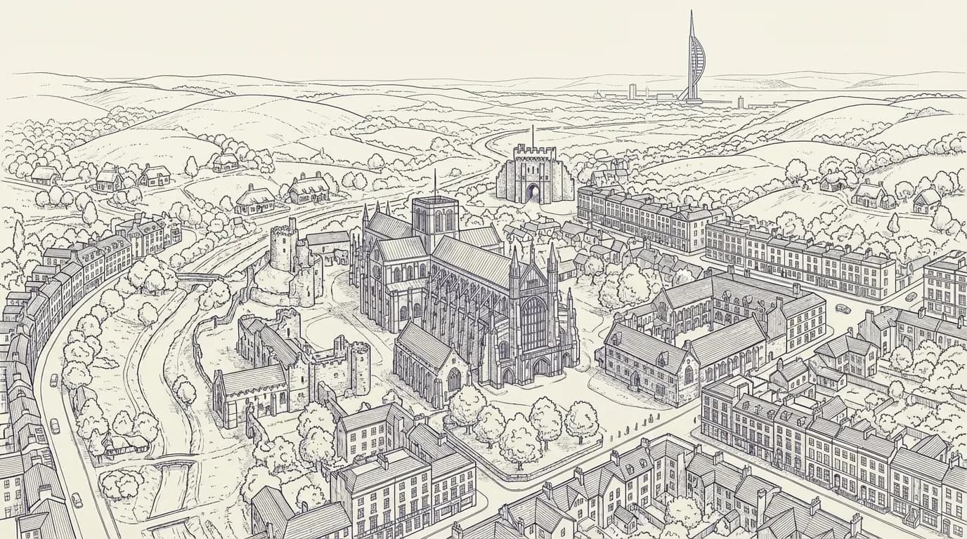 Hampshire skyline illustration