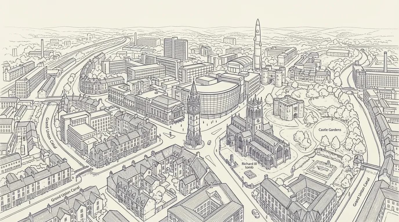 Leicester skyline illustration